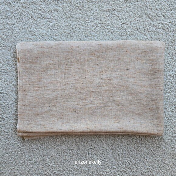 Cashmere Lightweight Woven Tan Scarf Melange Mottled Speckled Heathered Earthy - Picture 7 of 13